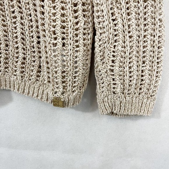 Dismero Made in Italy Open Knit Pullover Sweater Metallic Color Block Size Small - Picture 3 of 8